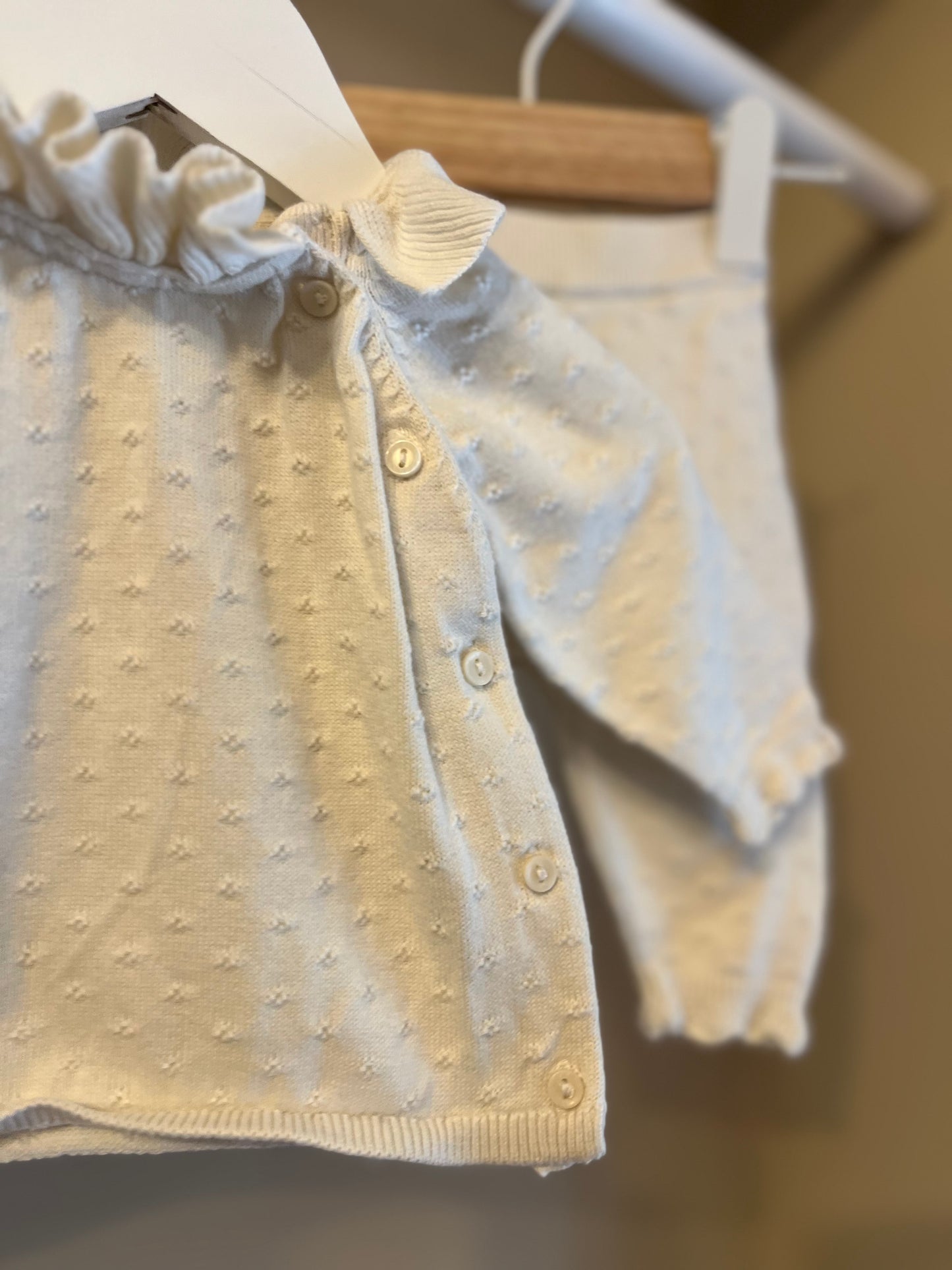 Stickat set vitt stl 62 (2-4 mån) - H&M