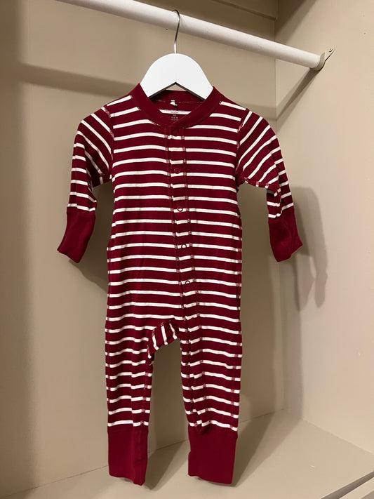 Trikåoverall randig stl 68 (4-6 mån)