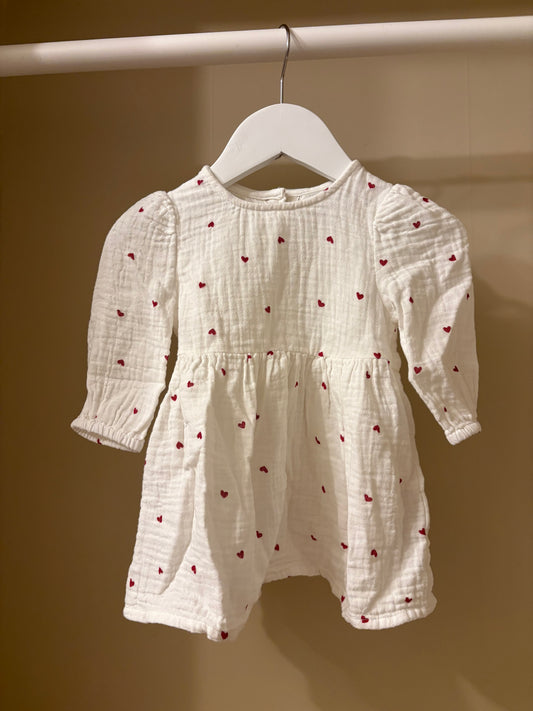Klänning muslin hjärtan stl 68 (4-6 mån) - Lindex