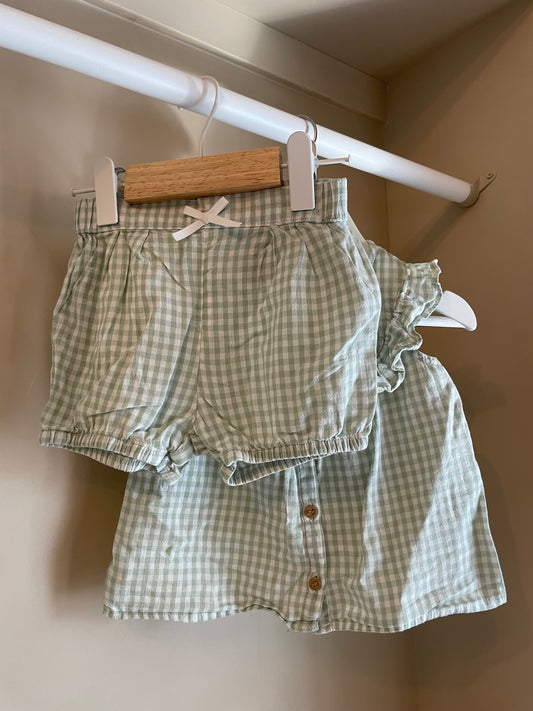 Set blus+shorts stl 80 (9-12 mån) - H&M