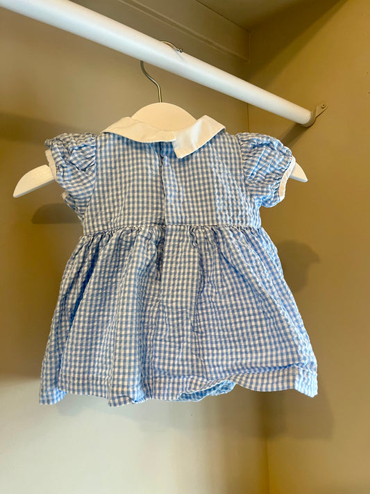 Klänning blå, vit rutigt mönster stl 50 (0-1 mån) - H&M