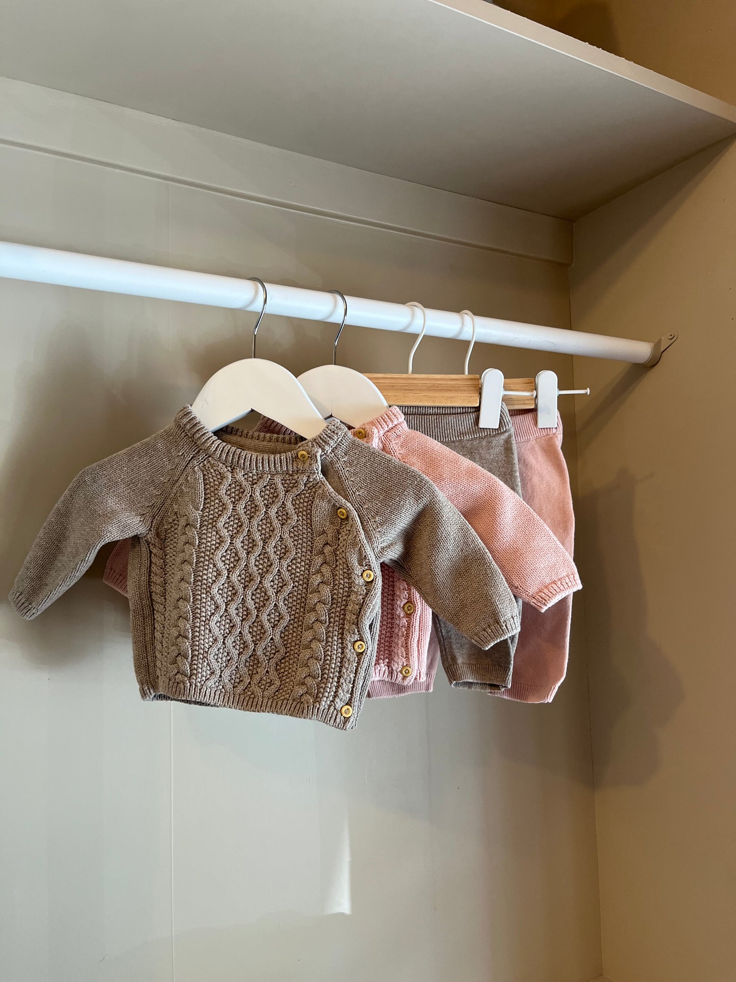 Stickad set Rosa stl 50 (0-1 mån) - H&M