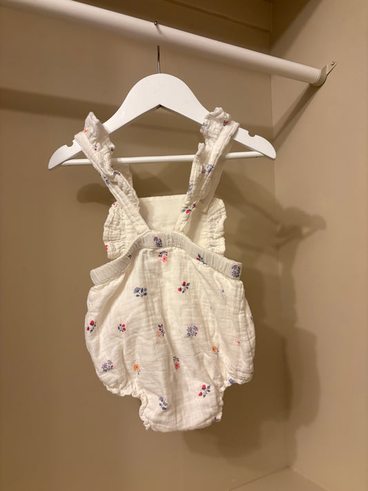 Hängselshorts vita med mönster stl 74 (6-9 mån) - H&M