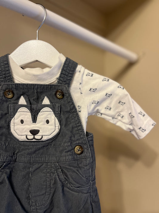 Set Hängselbyxor & långärmad tröja stl 56 (1-2 mån) - Carter's