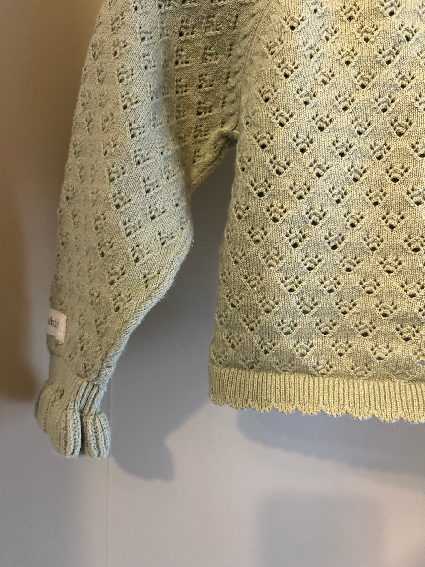 Stickad kofta grön stl 74 (6-9 mån) - Newbie