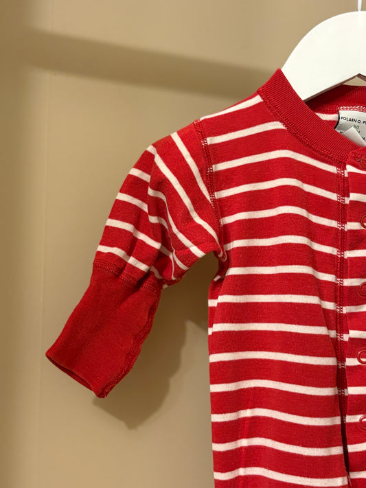 Pyjamas röd randig stl 50 - Polarn O. Pyret