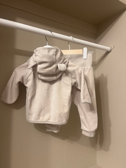 Set Luvtröja & byxa i velour stl 68 (4-6 mån) - Rikiki
