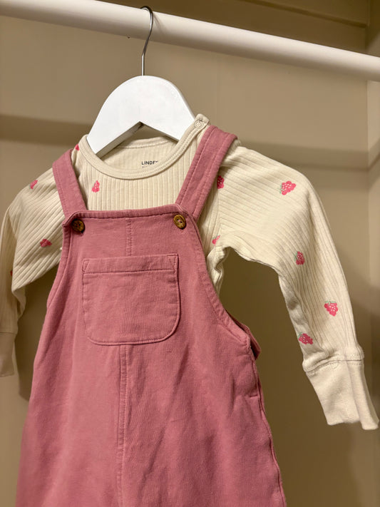 Hängselbyxor + Body stl 68 (4-6 mån) - Lindex