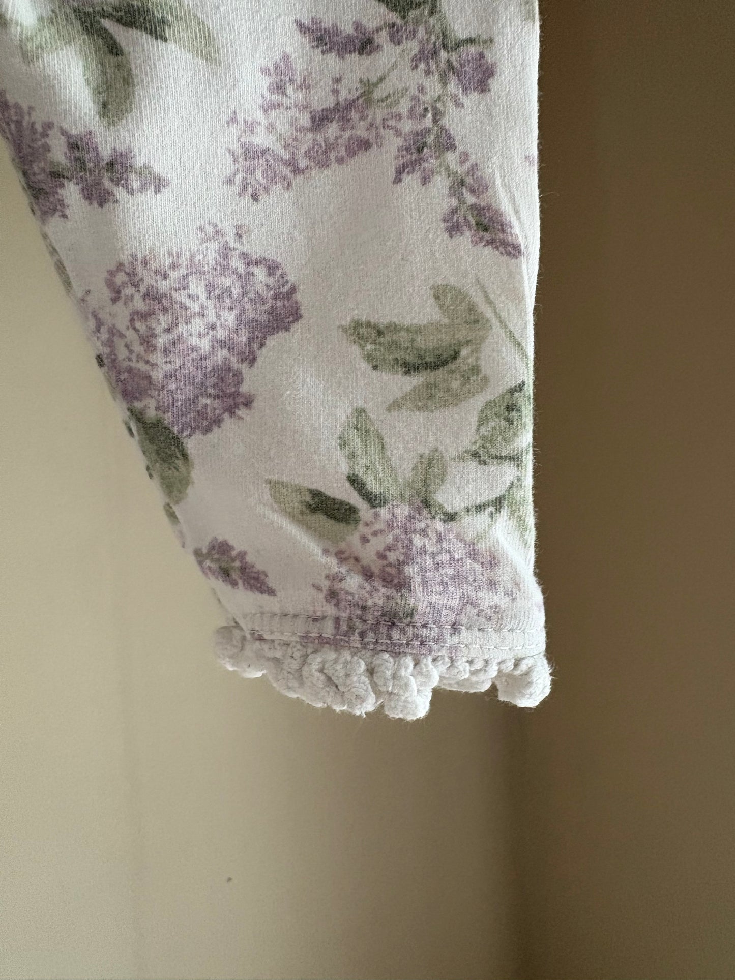 Set klänning och byxor blommigt vit/lila stl 56 (1-2 mån) - Newbie