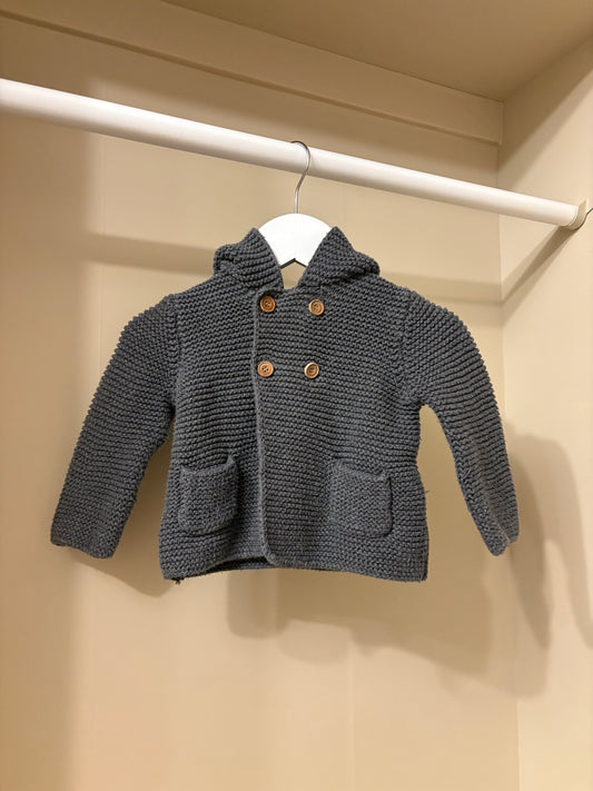 Kofta stickad mörkgrå stl 80 - Zara