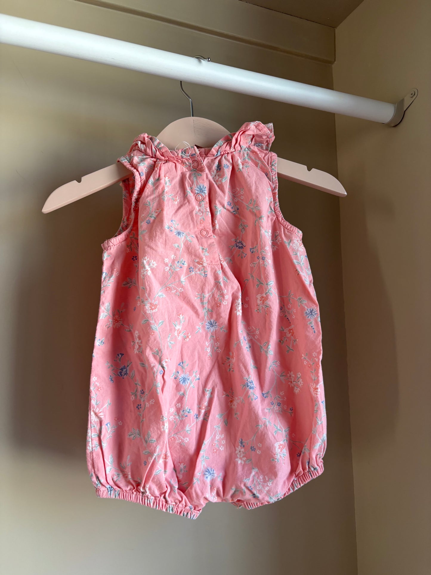 Jumpsuit rosa blommig stl 62 (2-4 mån) - Newbie