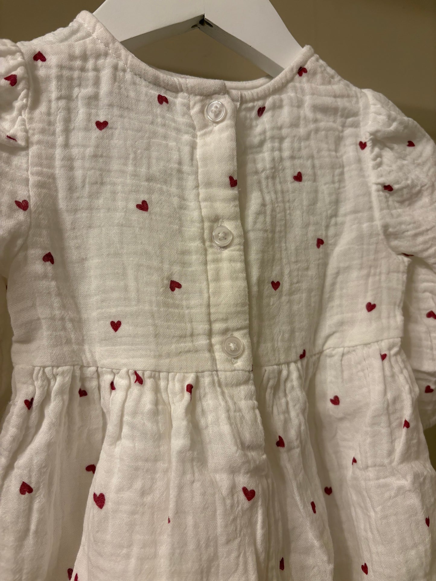 Klänning muslin hjärtan stl 68 (4-6 mån) - Lindex