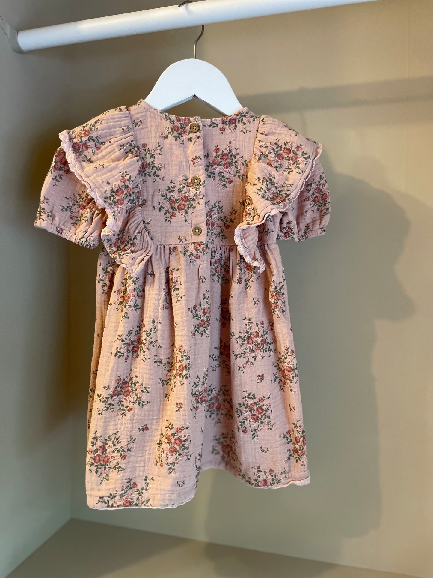 Klänning rosa blommig stl 86 (12-18 mån) - Newbie