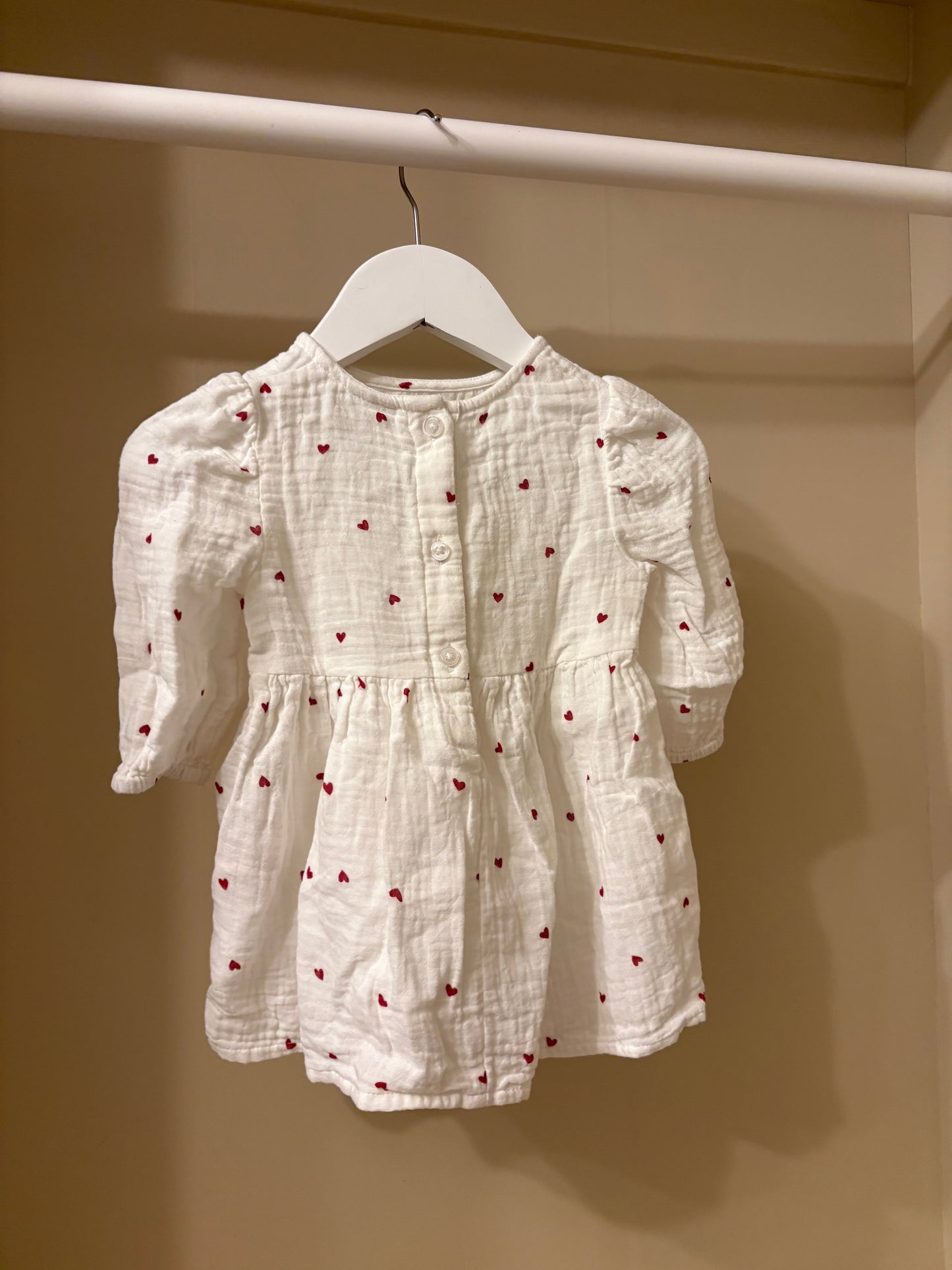 Klänning muslin hjärtan stl 68 (4-6 mån) - Lindex