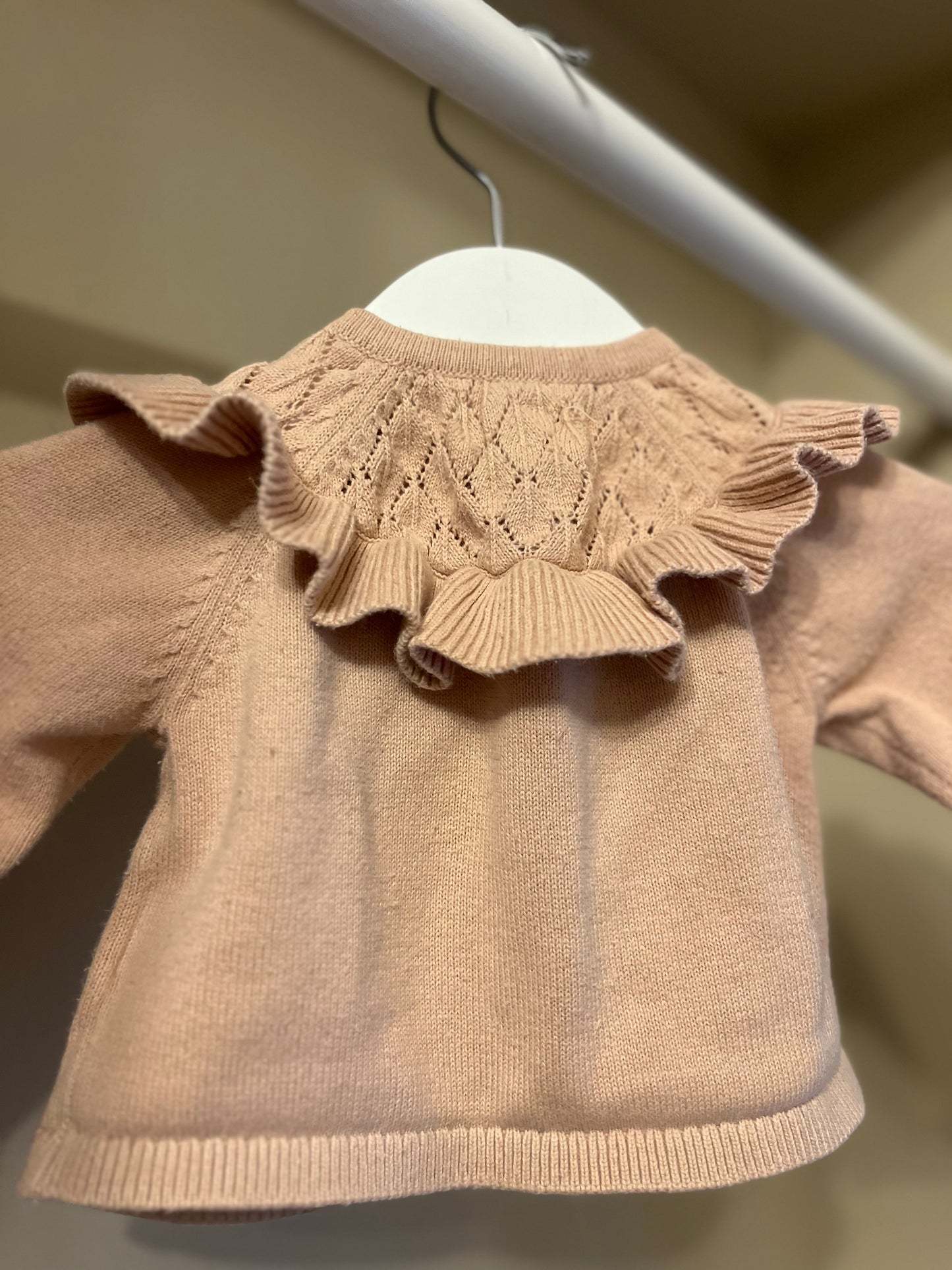 Stickad kofta rosa stl 62 (2-4 mån) - Newbie