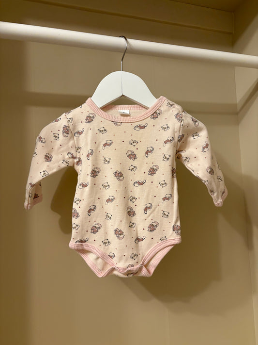 Body rosa m mönster stl 56 (1-2 mån)