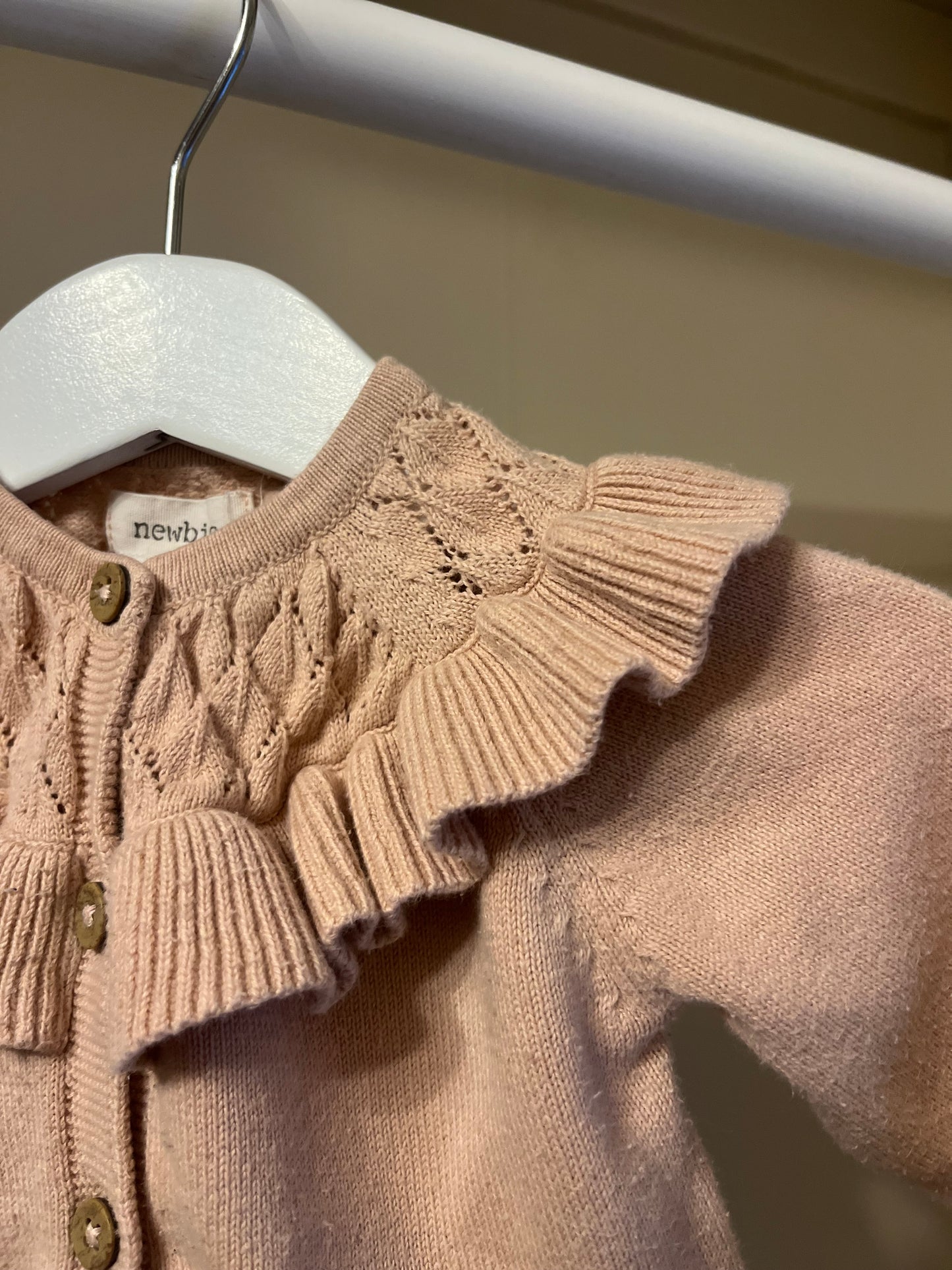 Stickad kofta rosa stl 62 (2-4 mån) - Newbie