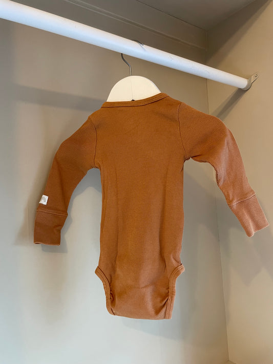 Body brun ribbad stl 62 (2-4 mån - Lindex