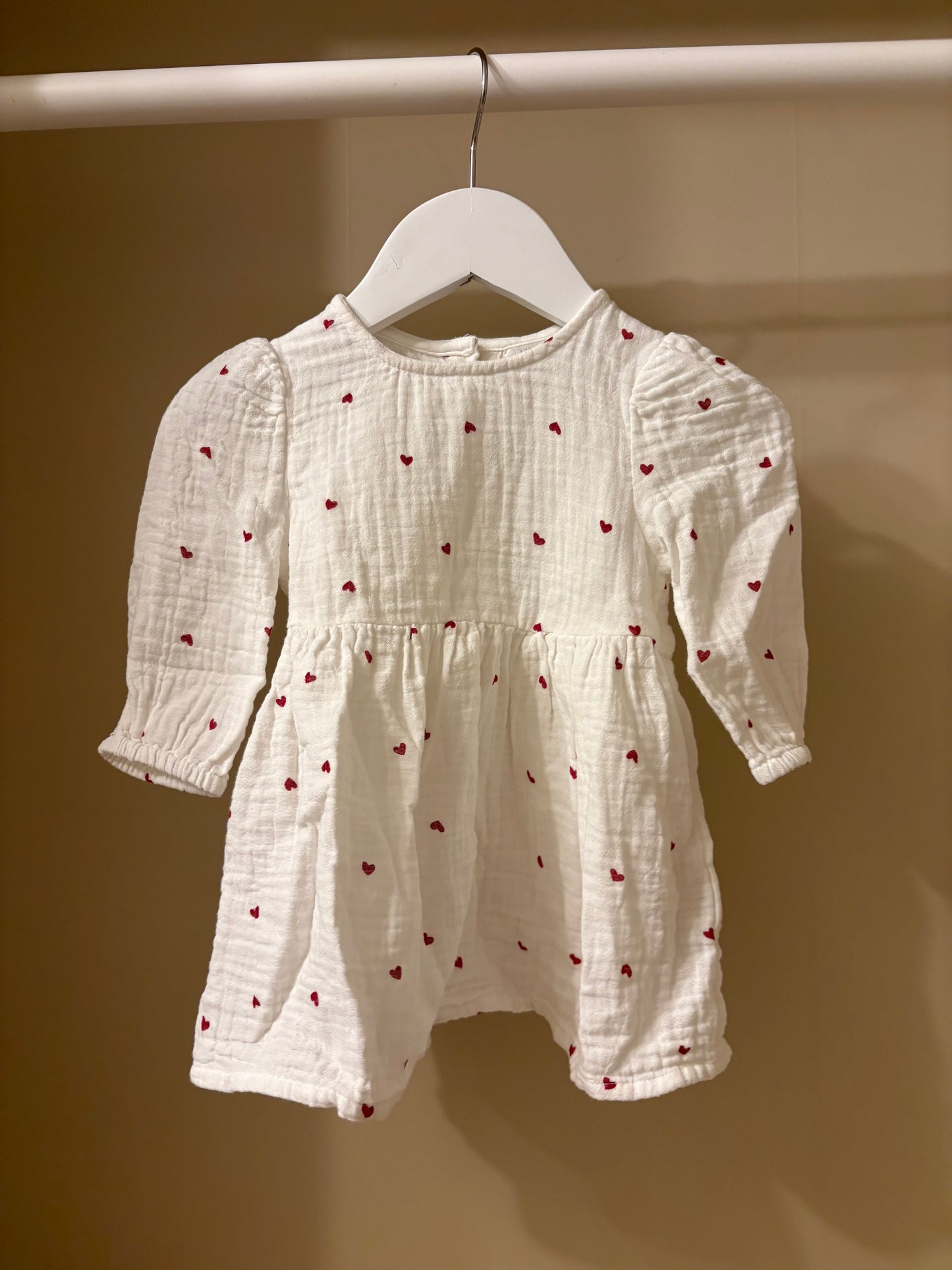 Klänning muslin hjärtan stl 68 (4-6 mån) - Lindex