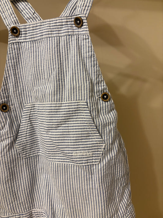 Hängselbyxor Blå/vit randig stl 74 (6-9 mån) - Newbie