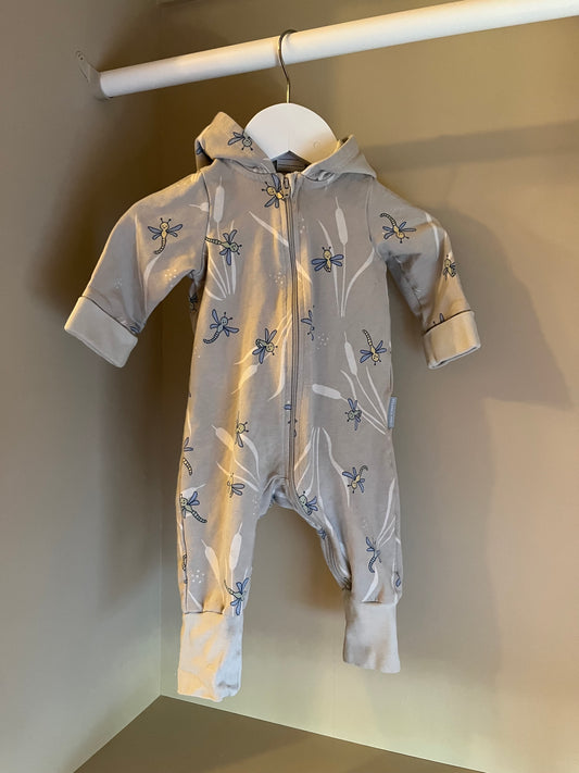Sweatshirtoverall med luva stl 56 (1-2 mån)