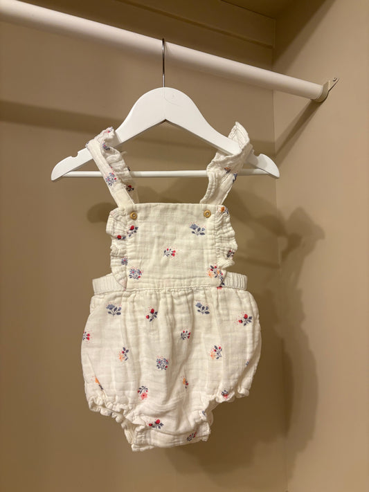 Hängselshorts vita med mönster stl 74 (6-9 mån) - H&M