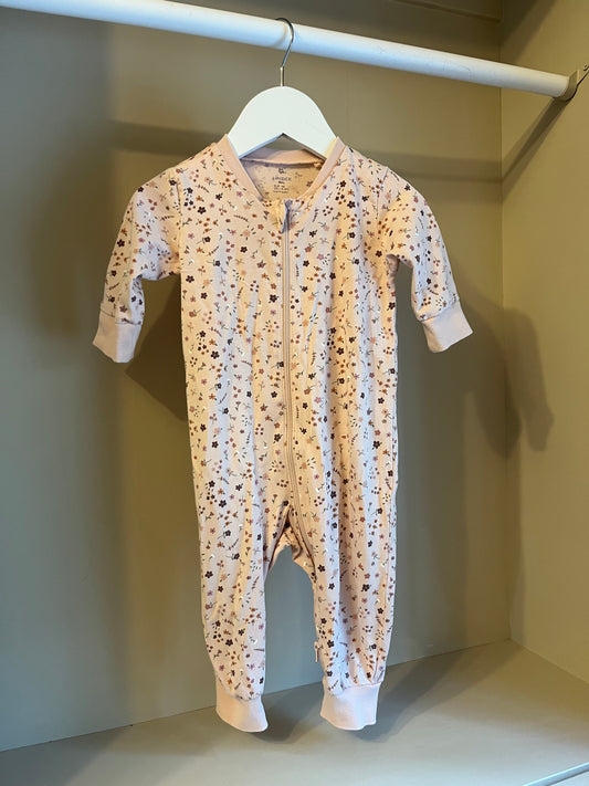 Pyjamas rosa med blommor stl 68 (4-6 mån) - Lindex