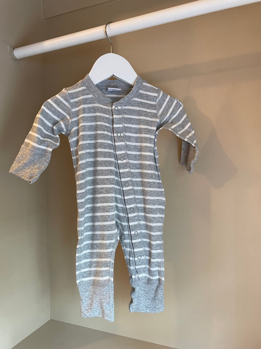 Trikåoverall randig P O.P Stl 56 (1-2 mån)