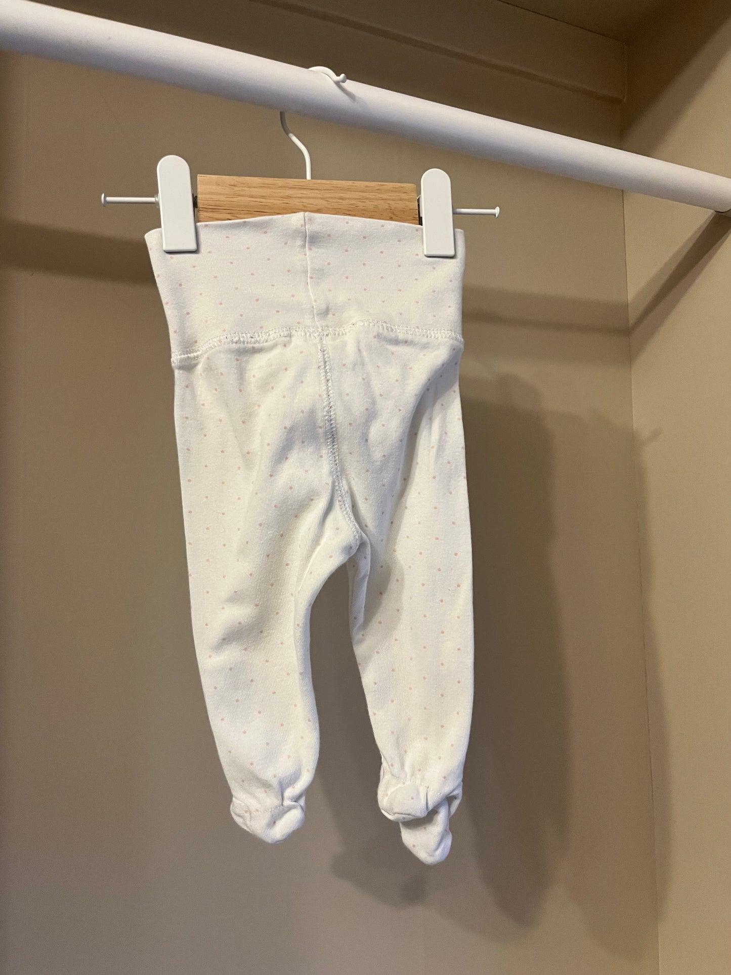 Byxor m fot vit m rosa prickar stl 56 (1-2 mån) - H&M