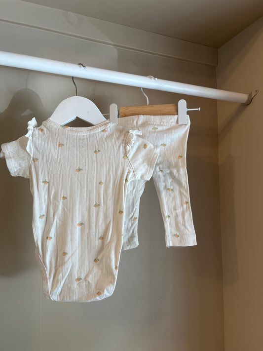 Set krämvit med apelsiner stl 62 (2-4 mån) - H&M