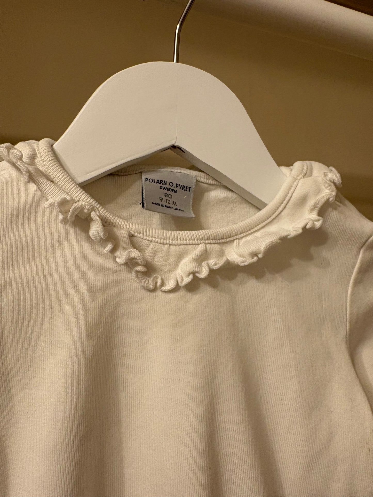 Body vit med krage stl 80 (9-12 mån) - Polarn O. Pyret