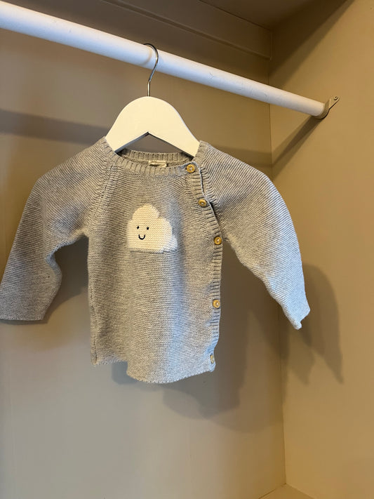Stickad tröja grå stl 74 (6-9 mån) - H&M
