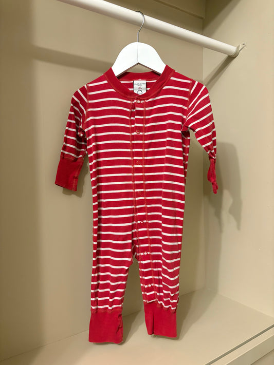 Pyjamas randig röd/vit stl 68 - Polarn O. Pyret