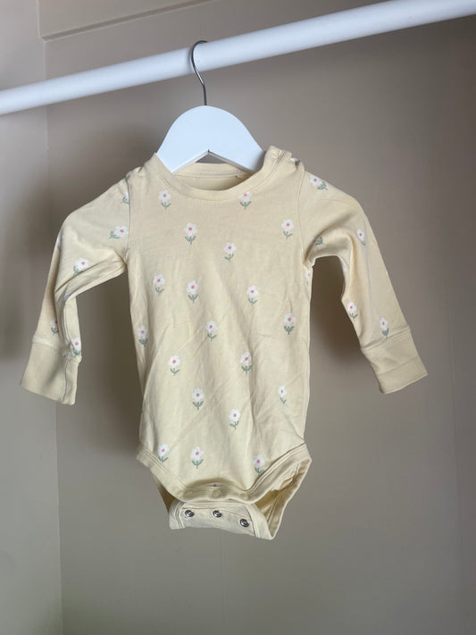 Body gul med blommor stl 62 (2-4 mån) - Lindex