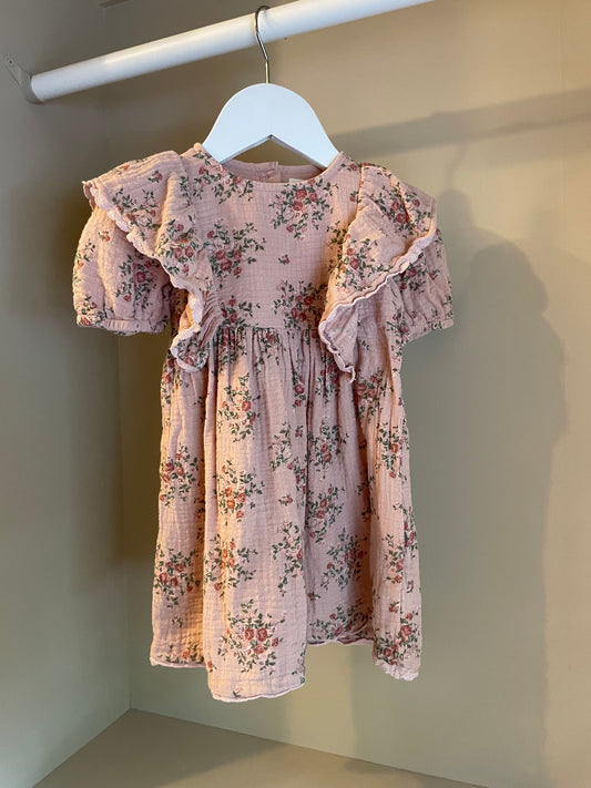 Klänning rosa blommig stl 86 (12-18 mån) - Newbie