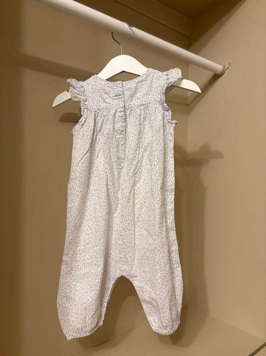 Jumpsuit vit med blommor stl 68 (4-6 mån) - Newbie