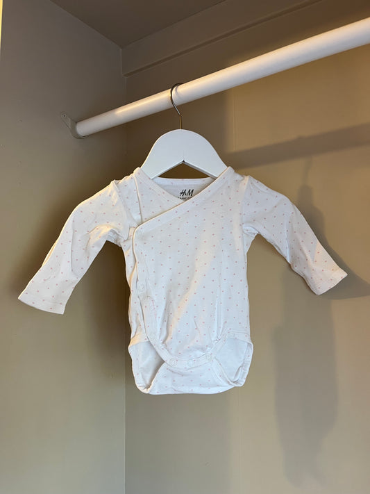 Body vit, rosa prickar stl 56 (1-2 mån) - H&M