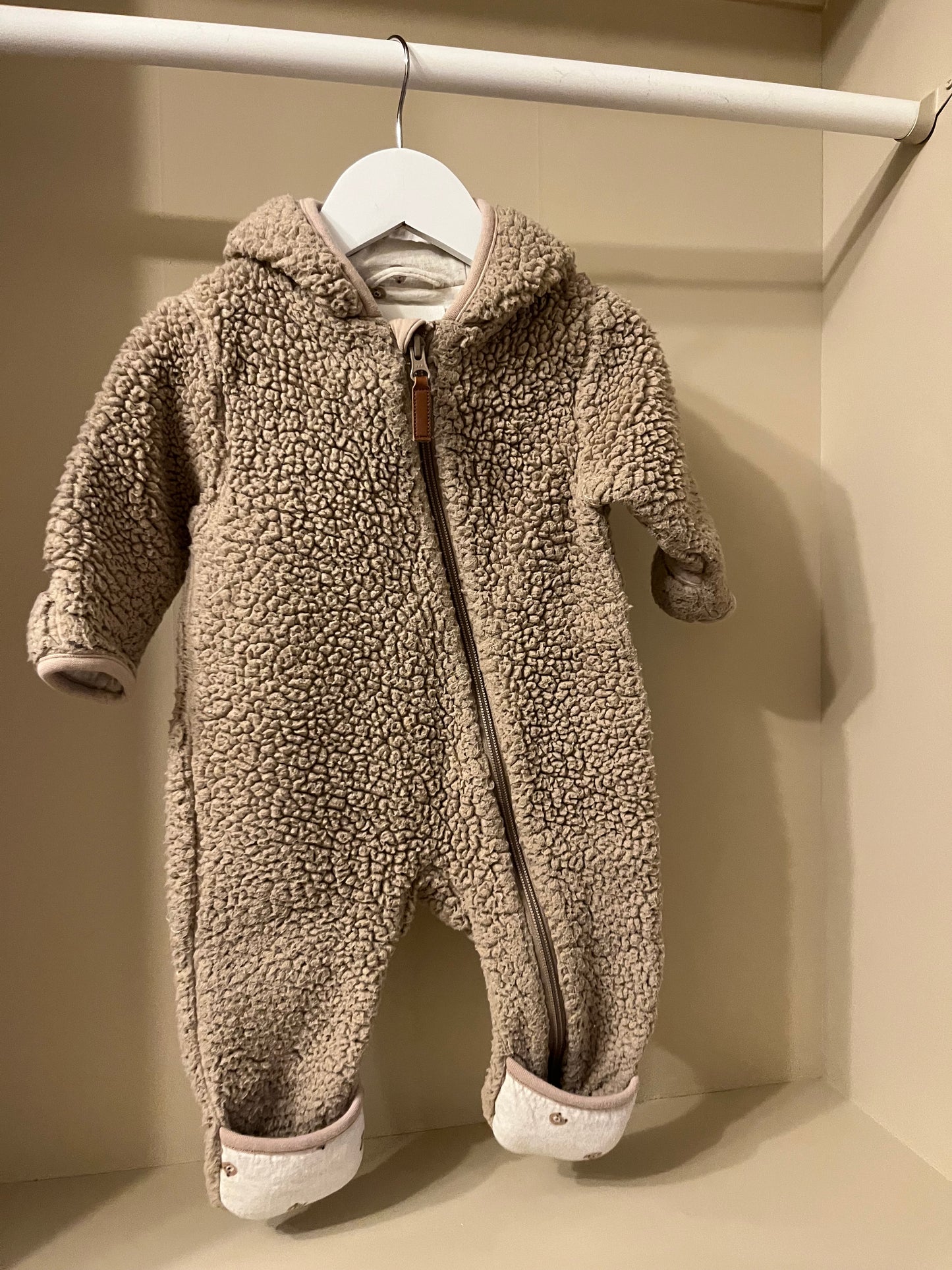 Teddyoverall beige stl 68 (4-6 mån) - Minimarket