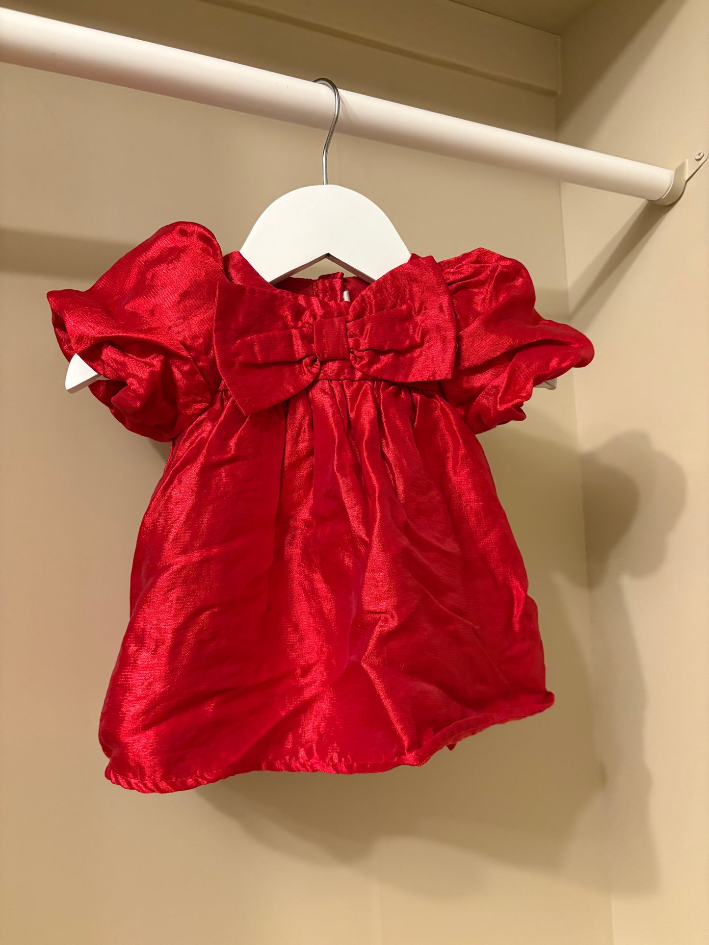 Julklänning röd rosett stl 56 (1-2 mån) - Kappahl