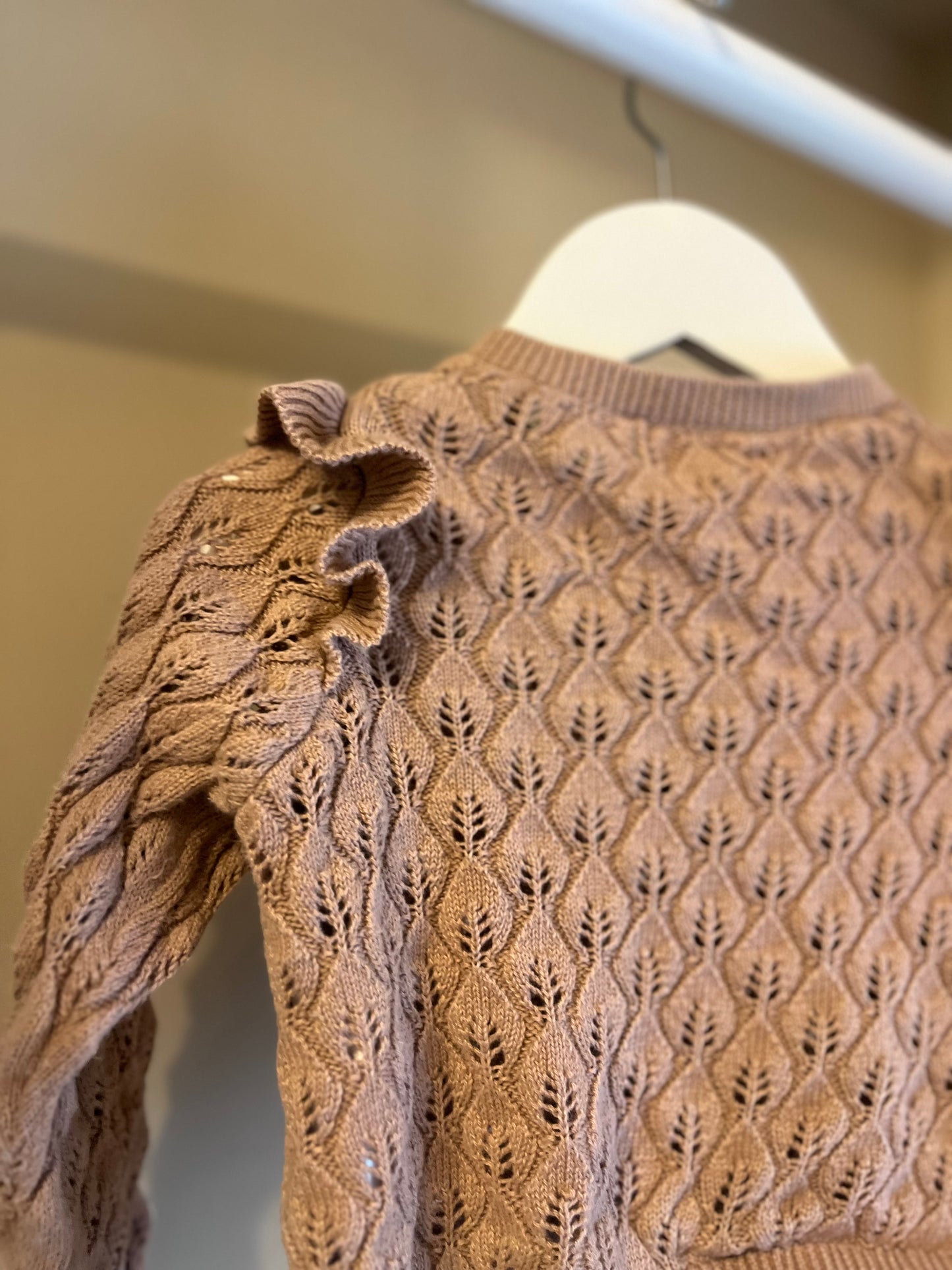 Stickad kofta gammelrosa stl 68 (4-6 mån) - Newbie