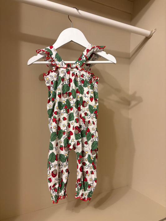 Jumpsuit jordgubbar 🍓 stl 62 (2-4 mån) - Polarn O. Pyret