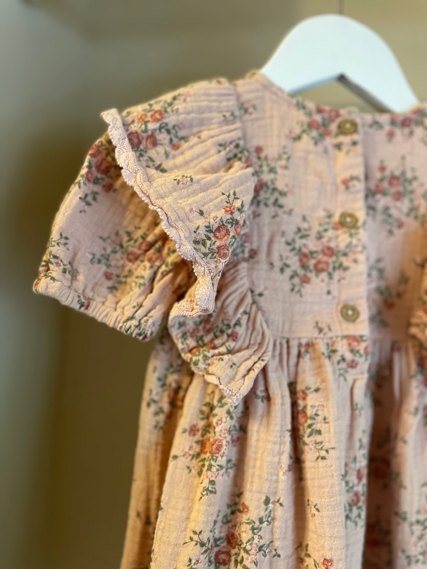 Klänning rosa blommig stl 86 (12-18 mån) - Newbie