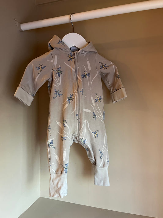 Sweatshirtoverall med luva stl 56 (1-2 mån)