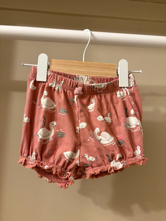 Shorts rosa med svanar stl 80 (9-12 mån) - H&M