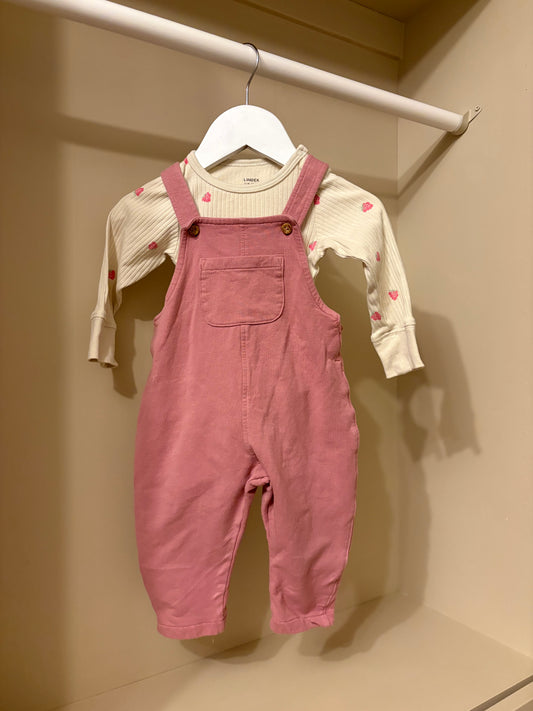 Hängselbyxor + Body stl 68 (4-6 mån) - Lindex